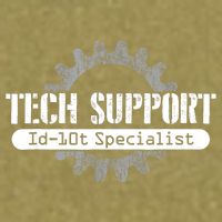 Funny Tech Support Id10t Computer Idiot Joke Gift Garment-Dyed Women's Muscle Tee