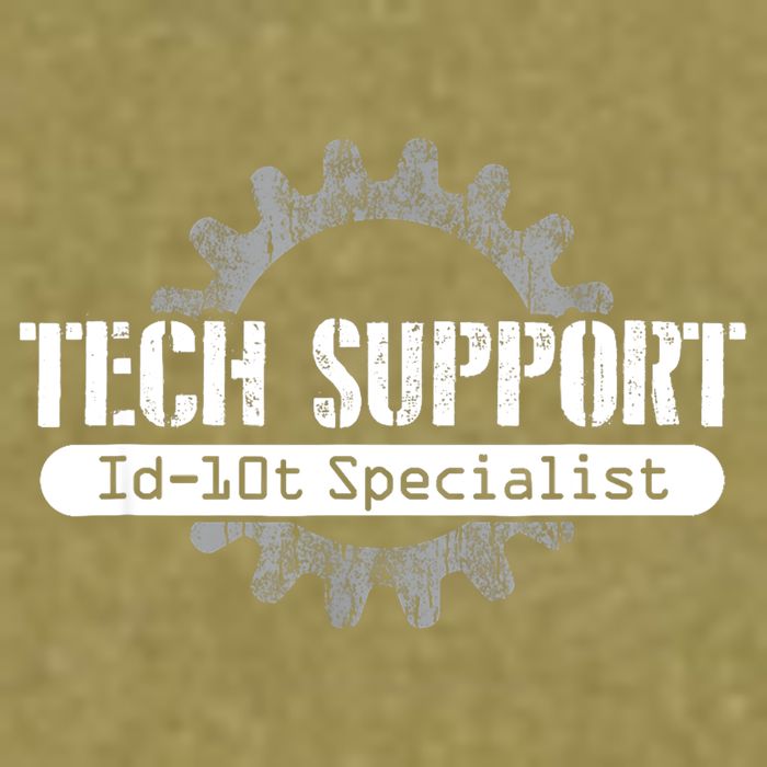 Funny Tech Support Id10t Computer Idiot Joke Gift Garment-Dyed Women's Muscle Tee