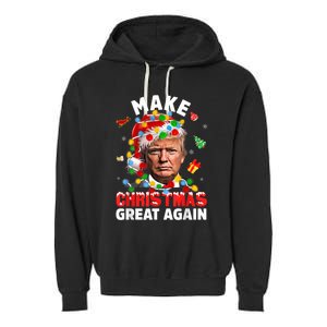 Funny Trump Santa Xmas Lights Make Christmas Great Again Garment-Dyed Fleece Hoodie