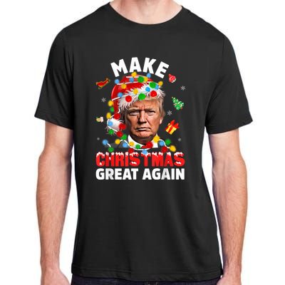 Funny Trump Santa Xmas Lights Make Christmas Great Again Adult ChromaSoft Performance T-Shirt