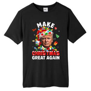 Funny Trump Santa Xmas Lights Make Christmas Great Again Tall Fusion ChromaSoft Performance T-Shirt