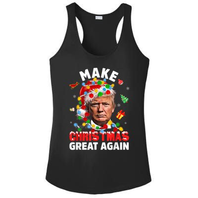 Funny Trump Santa Xmas Lights Make Christmas Great Again Ladies PosiCharge Competitor Racerback Tank