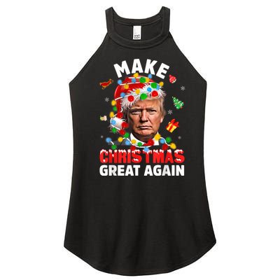 Funny Trump Santa Xmas Lights Make Christmas Great Again Women's Perfect Tri Rocker Tank