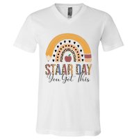 Funny Test STAAR Day Mode On Teacher Testing Ideas School V-Neck T-Shirt