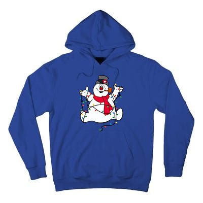 Frosty The Snow Christmas Lights Portrait Meaningful Gift Tall Hoodie