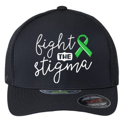 Fight The Stigma Tal Health Awareness Great Gift Green Ribbon Cute Gift Flexfit Unipanel Trucker Cap