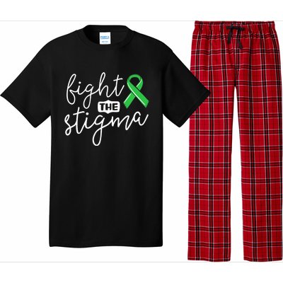 Fight The Stigma Tal Health Awareness Great Gift Green Ribbon Cute Gift Pajama Set