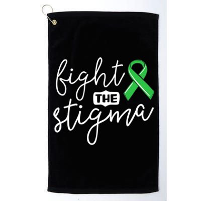 Fight The Stigma Tal Health Awareness Great Gift Green Ribbon Cute Gift Platinum Collection Golf Towel