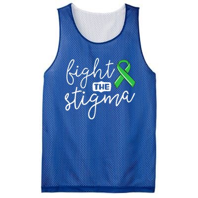 Fight The Stigma Tal Health Awareness Great Gift Green Ribbon Cute Gift Mesh Reversible Basketball Jersey Tank