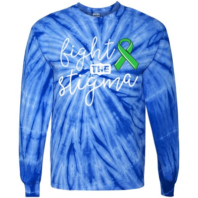 Fight The Stigma Tal Health Awareness Great Gift Green Ribbon Cute Gift Tie-Dye Long Sleeve Shirt