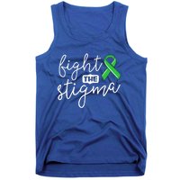 Fight The Stigma Tal Health Awareness Great Gift Green Ribbon Cute Gift Tank Top