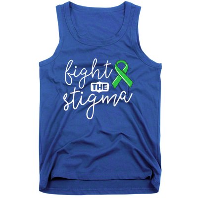 Fight The Stigma Tal Health Awareness Great Gift Green Ribbon Cute Gift Tank Top