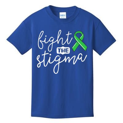 Fight The Stigma Tal Health Awareness Great Gift Green Ribbon Cute Gift Kids T-Shirt