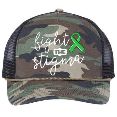 Fight The Stigma Tal Health Awareness Great Gift Green Ribbon Cute Gift Retro Rope Trucker Hat Cap