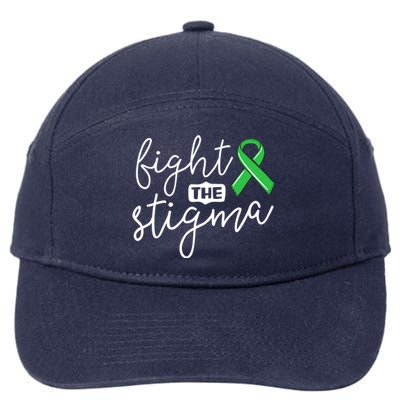 Fight The Stigma Tal Health Awareness Great Gift Green Ribbon Cute Gift 7-Panel Snapback Hat