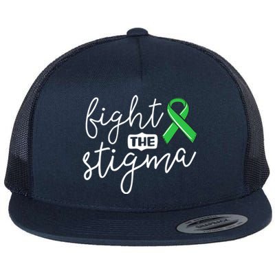 Fight The Stigma Tal Health Awareness Great Gift Green Ribbon Cute Gift Flat Bill Trucker Hat