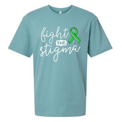 Fight The Stigma Tal Health Awareness Great Gift Green Ribbon Cute Gift Sueded Cloud Jersey T-Shirt