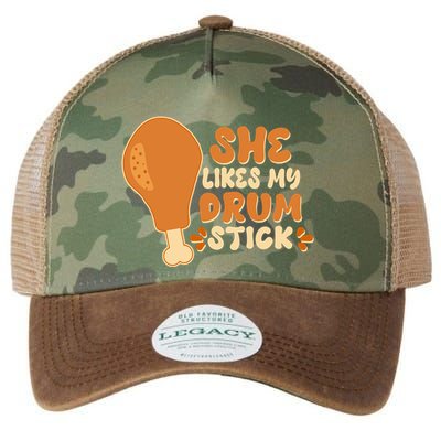 Funny Thanksgiving She Likes My Drum Stick Legacy Tie Dye Trucker Hat