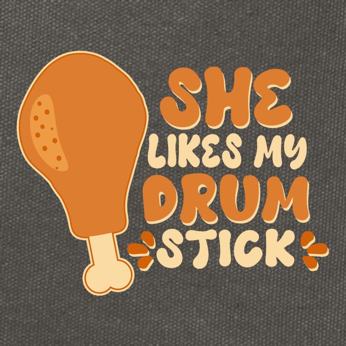 Funny Thanksgiving She Likes My Drum Stick Cotton Canvas Backpack