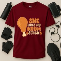 Funny Thanksgiving She Likes My Drum Stick Performance Shirt
