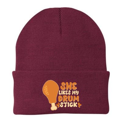 Funny Thanksgiving She Likes My Drum Stick Beanie