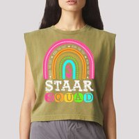 Funny Test STAAR Day Mode On Teacher Testing Ideas School Garment-Dyed Women's Muscle Tee