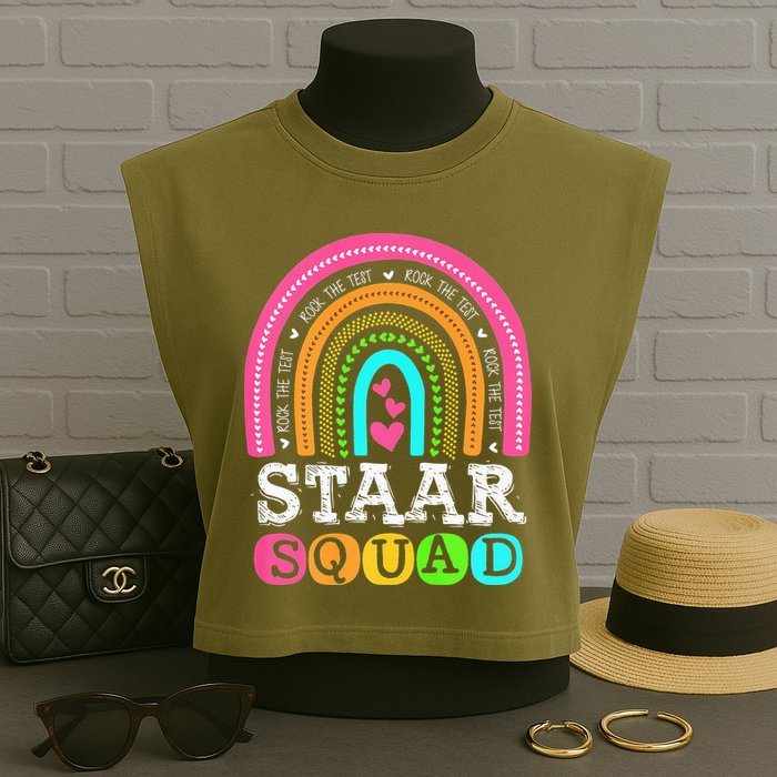 Funny Test STAAR Day Mode On Teacher Testing Ideas School Garment-Dyed Women's Muscle Tee