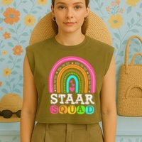 Funny Test STAAR Day Mode On Teacher Testing Ideas School Garment-Dyed Women's Muscle Tee
