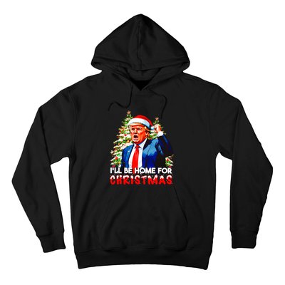 Funny Trump Santa Claus 2024 ILl Be Home For Christmas Hoodie