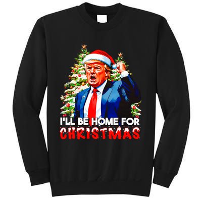 Funny Trump Santa Claus 2024 ILl Be Home For Christmas Sweatshirt