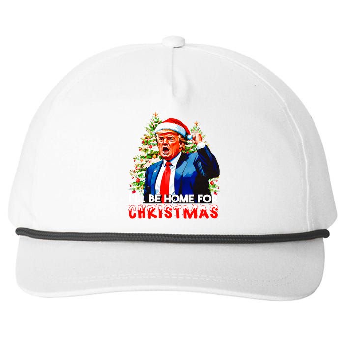 Funny Trump Santa Claus 2024 ILl Be Home For Christmas Snapback Five-Panel Rope Hat