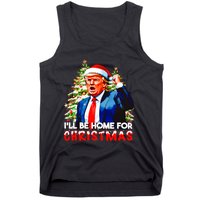 Funny Trump Santa Claus 2024 ILl Be Home For Christmas Tank Top