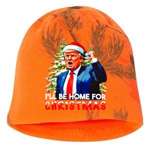 Funny Trump Santa Claus 2024 ILl Be Home For Christmas Kati - Camo Knit Beanie