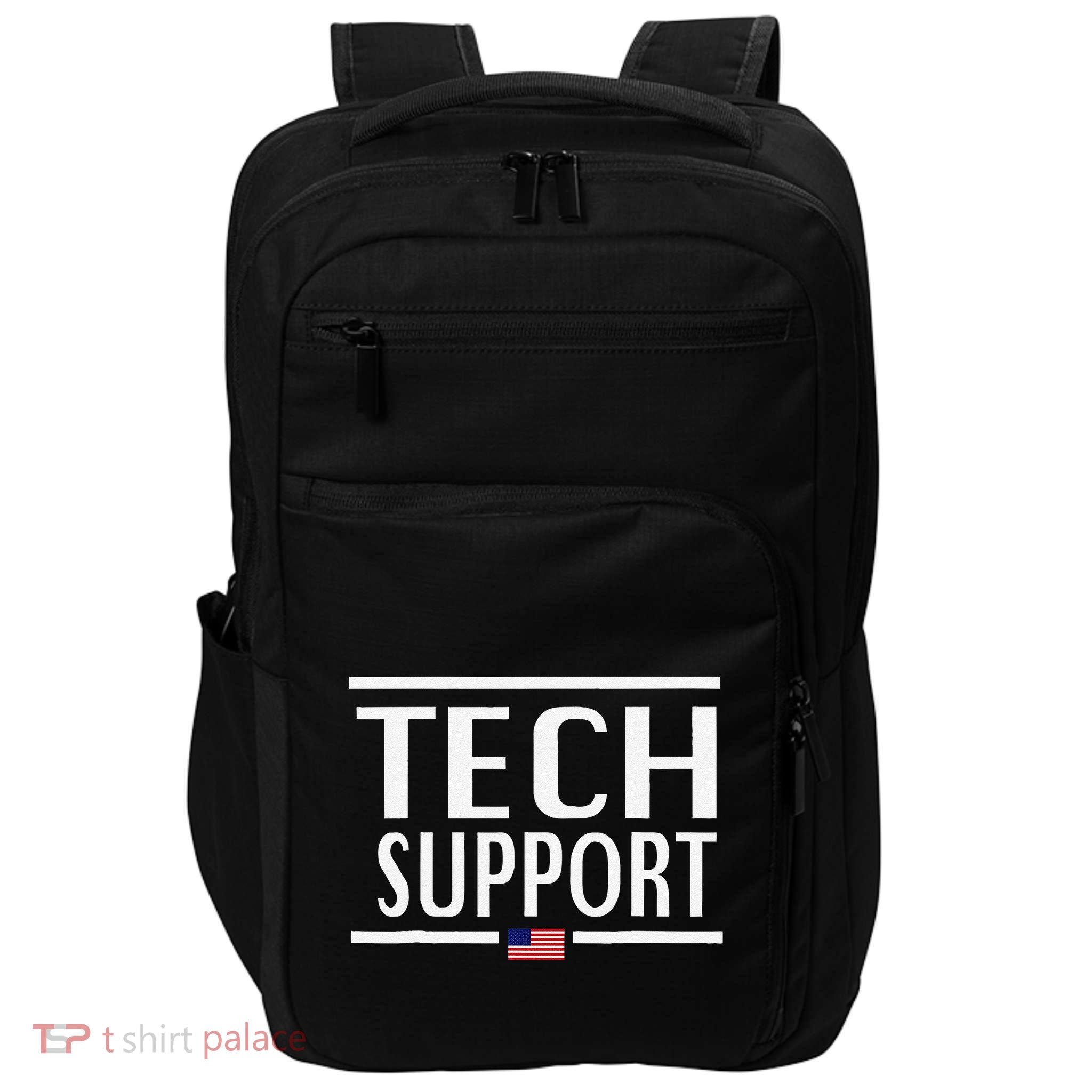 Funny Tech Support For American Flag .Png Impact Tech Backpack