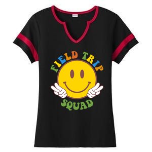 Field Trip Squad Smiley Face School Ladies Halftime Notch Neck Tee