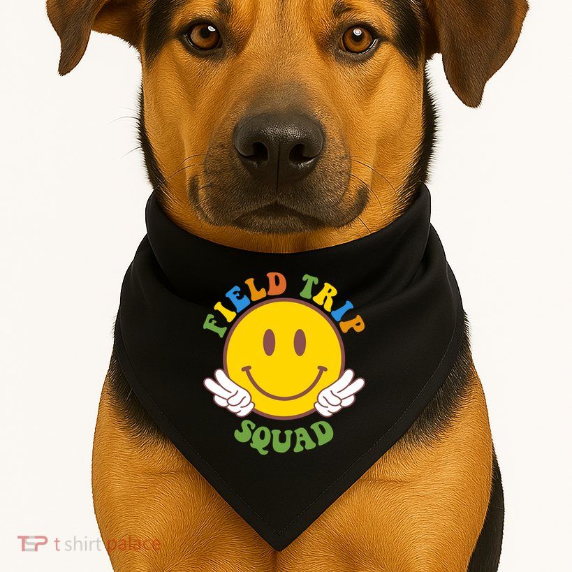 Field Trip Squad Smiley Face School USA-Made Doggie Bandana