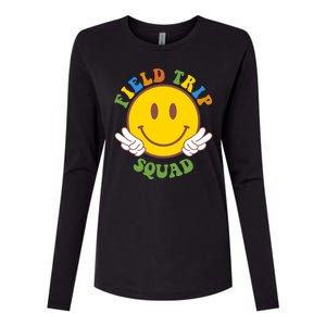 Field Trip Squad Smiley Face School Womens Cotton Relaxed Long Sleeve T-Shirt