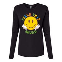 Field Trip Squad Smiley Face School Womens Cotton Relaxed Long Sleeve T-Shirt