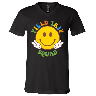 Field Trip Squad Smiley Face School V-Neck T-Shirt