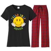 Field Trip Squad Smiley Face School Women's Flannel Pajama Set