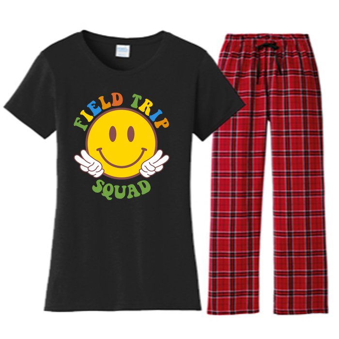 Field Trip Squad Smiley Face School Women's Flannel Pajama Set