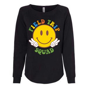 Field Trip Squad Smiley Face School Womens California Wash Sweatshirt