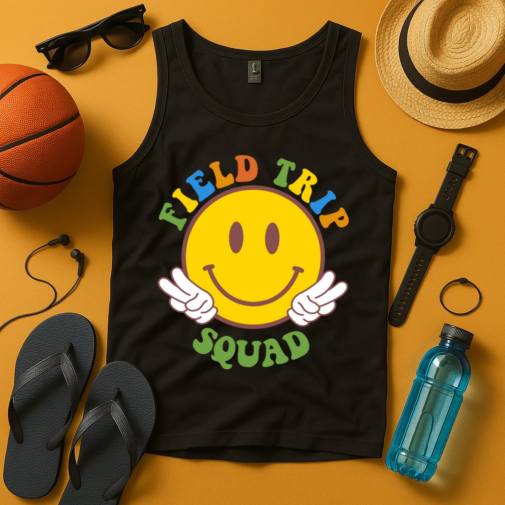 Field Trip Squad Smiley Face School Tank Top