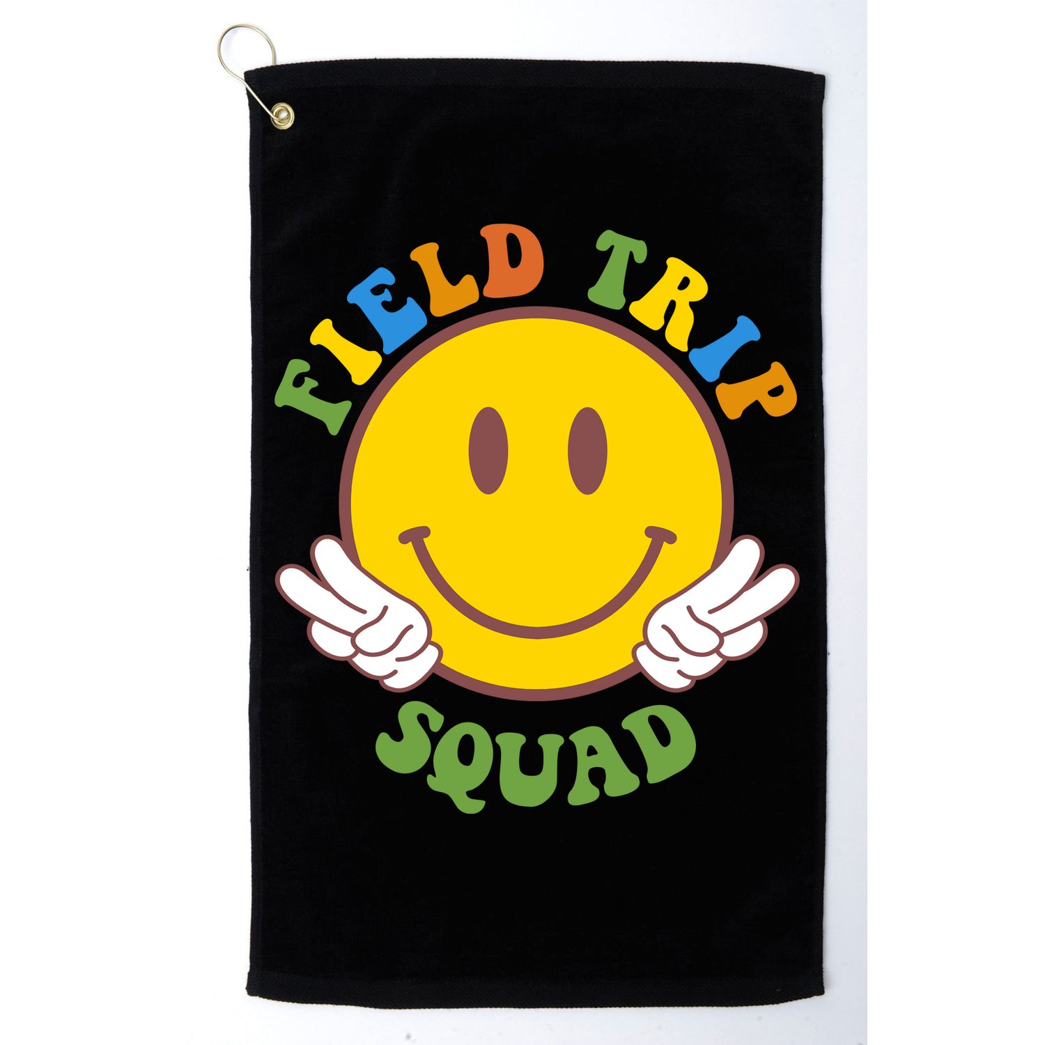 Field Trip Squad Smiley Face School Golf Towel