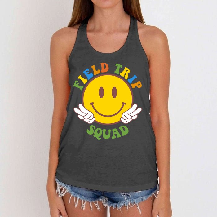 Field Trip Squad Smiley Face School Women's Knotted Racerback Tank