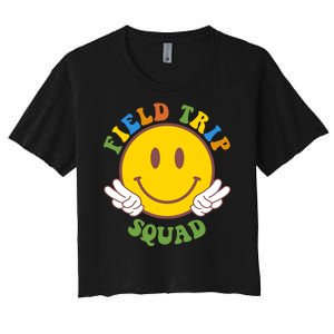 Field Trip Squad Smiley Face School Women's Crop Top Tee