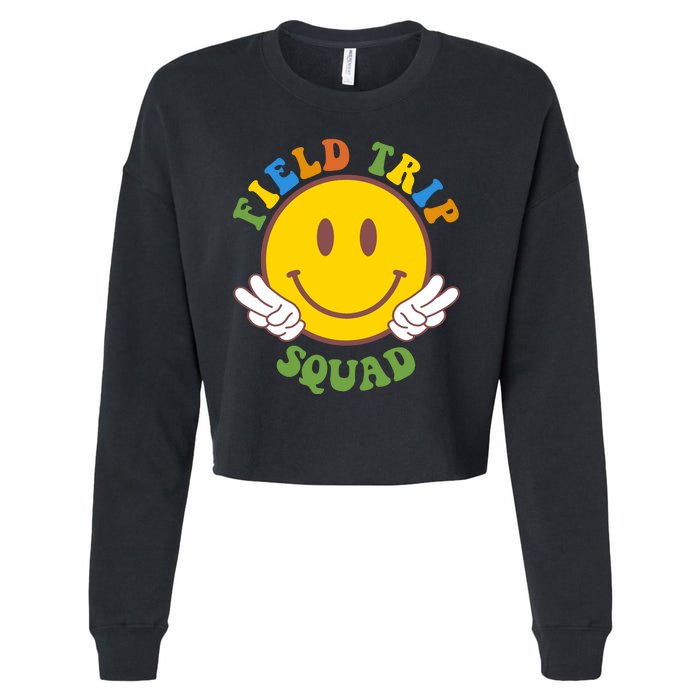 Field Trip Squad Smiley Face School Cropped Pullover Crew