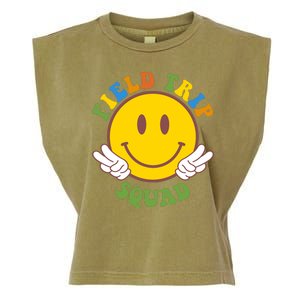 Field Trip Squad Smiley Face School Garment-Dyed Women's Muscle Tee