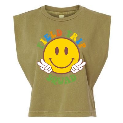Field Trip Squad Smiley Face School Garment-Dyed Women's Muscle Tee