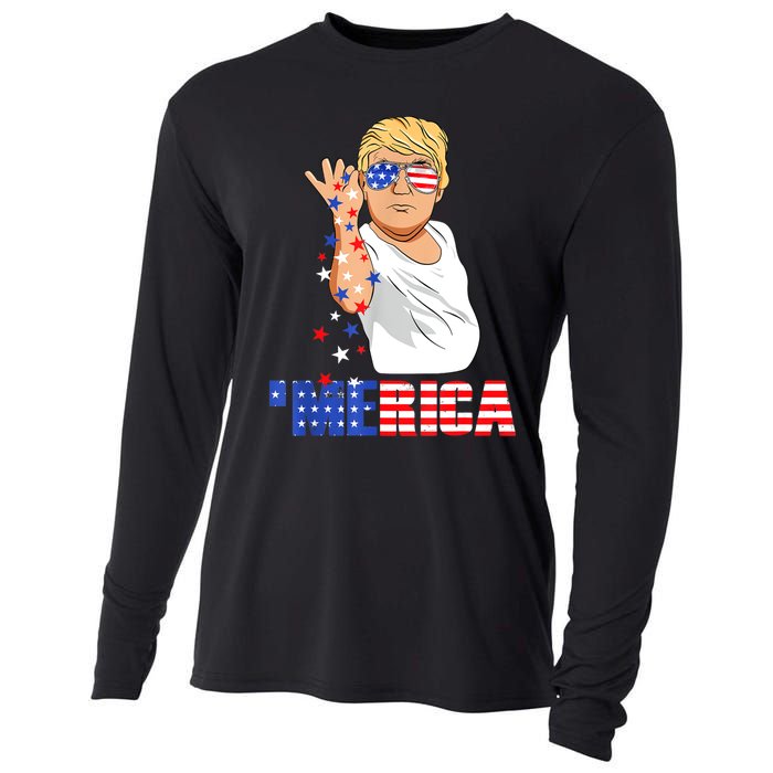 Funny Trump Salt Merica Freedom 4th Of July TShirt Gifts Cooling Performance Long Sleeve Crew